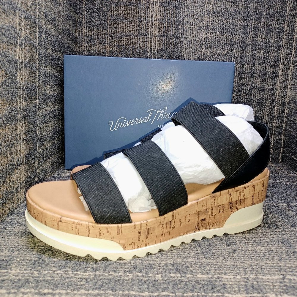 Women's Sporty Platform sandal by Universal Thread in Black size 11 M